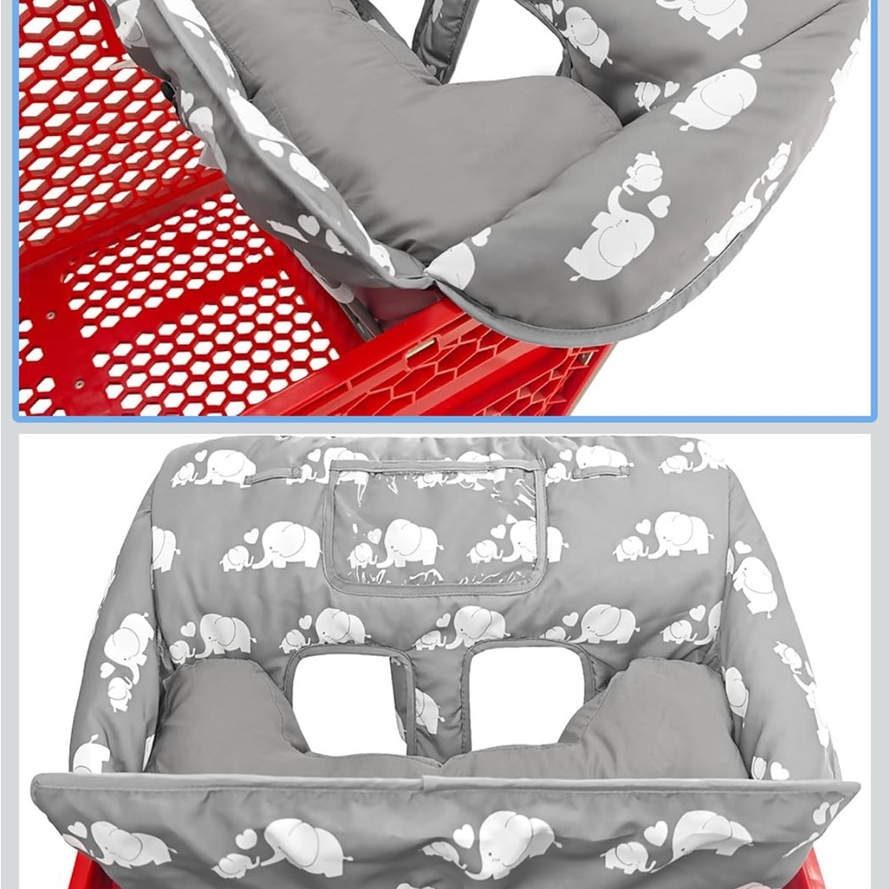 Gray Elephant Shopping Cart Cover